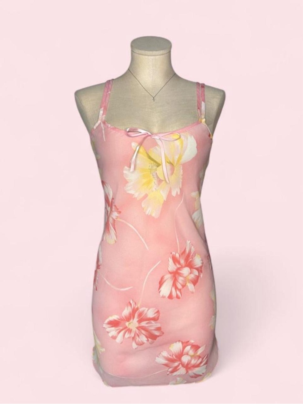 Pink Floral Slip Dress Women’s M